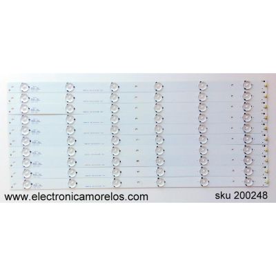 KIT DE LED'S PARA TV HISENSE ((10 PIEZAS)) / NUMERO DE PARTE HD480DF-B32 / CQC13134095636 / RSAG7.820.5921/ROH VER.D / PANEL HD480DF-B32\S2\GM\BBY\ROHS / MODELO NS-48D420NA16